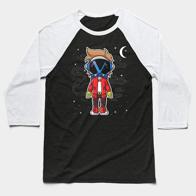 Hiphop Astronaut Vechain Crypto VET Coin To The Moon Token Cryptocurrency Wallet Birthday Gift For Men Women Kids Baseball T-Shirt by Thingking About